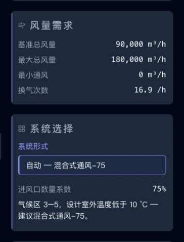 自动为您匹配换气量和通风系统